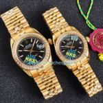 High Replica Rolex Datejust Watch Yellow Gold strap Black Dial 36mm